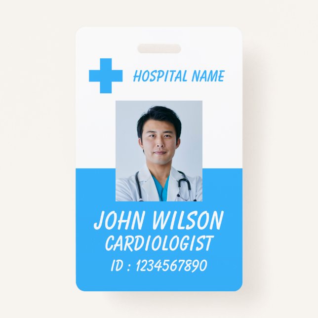 Personalized Nurse ID Badge for Hospital Employees (Front)