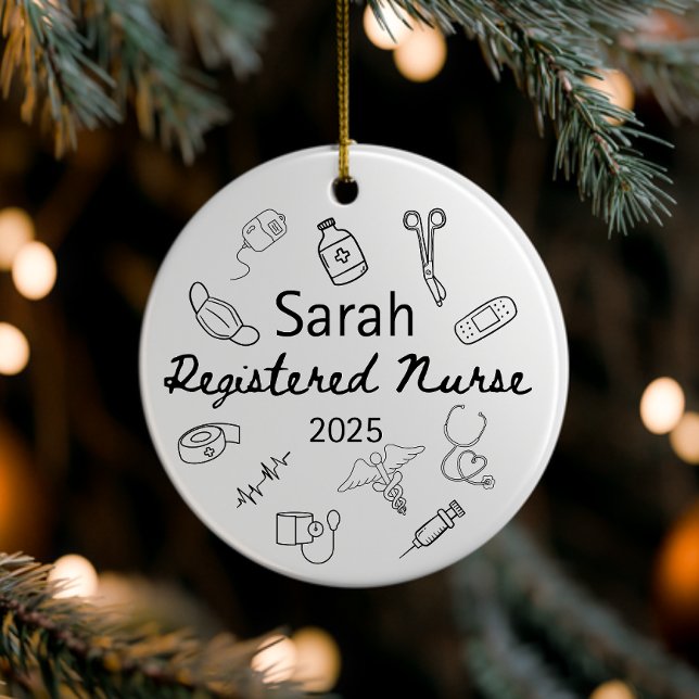 Personalized Nurse Ornament 2025,Custom RN present (Creator Uploaded)