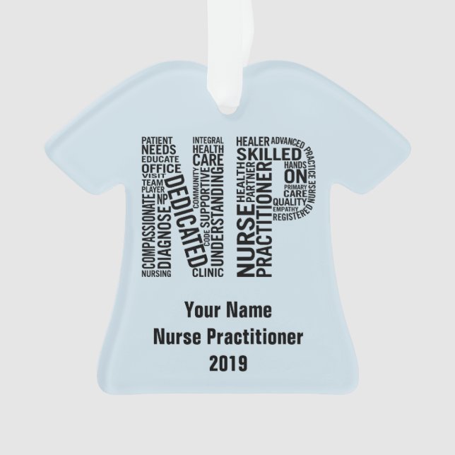 Personalized Nurse Practitioner NP Ornament (Front)