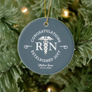 Personalized Nursing School Graduate Keepsake Ceramic Tree Decoration