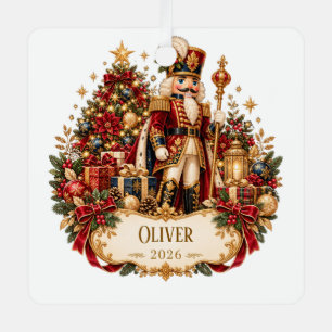 Personalized Nutcracker Christmas Blanket with Nam Metal Tree Decoration