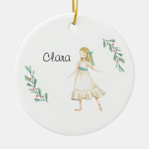 Personalized Nutcracker Clara Keepsake  Ceramic Or Ceramic Tree Decoration