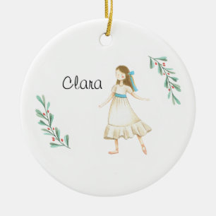 Personalized Nutcracker Clara Keepsake  Ceramic Or Tree Decoration
