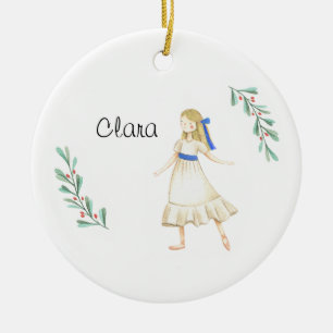 Personalized Nutcracker Clara Keepsake Ceramic Tree Decoration