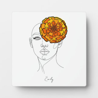Personalized October Birth Flower Portrait Plaque