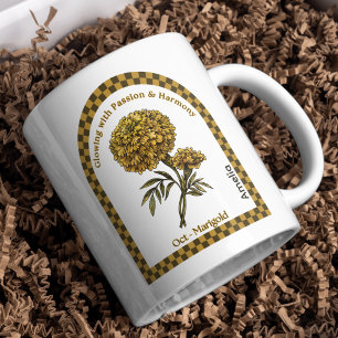 Personalized October Birth Month Flower Coffee Mug