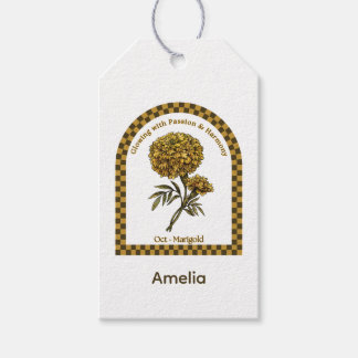 Personalized October Birth Month Flower Gift Tags