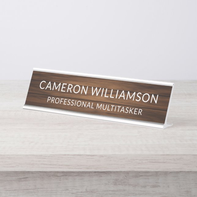 Personalized Office Humor Professional Multitasker Desk Name Plate (Front)