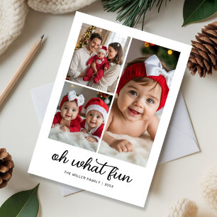Personalized Oh What Fun Typography Script Family  Holiday Card