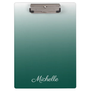 Personalized ombre gradient green clipboard