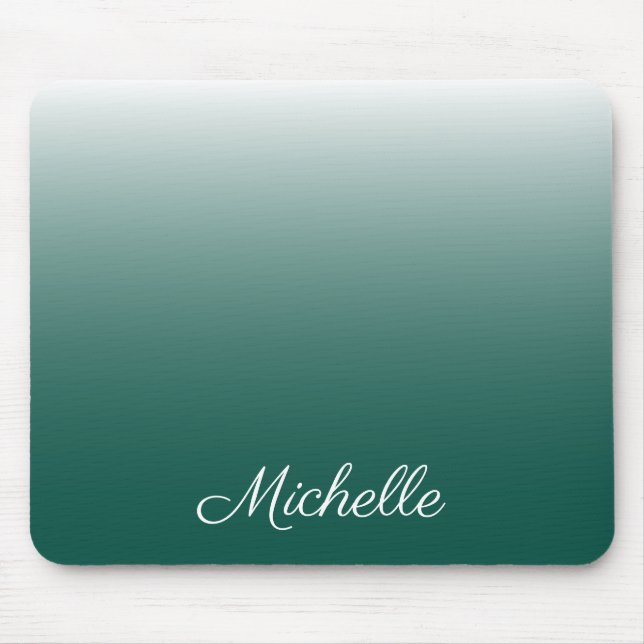Personalized ombre gradient green mouse pad (Front)