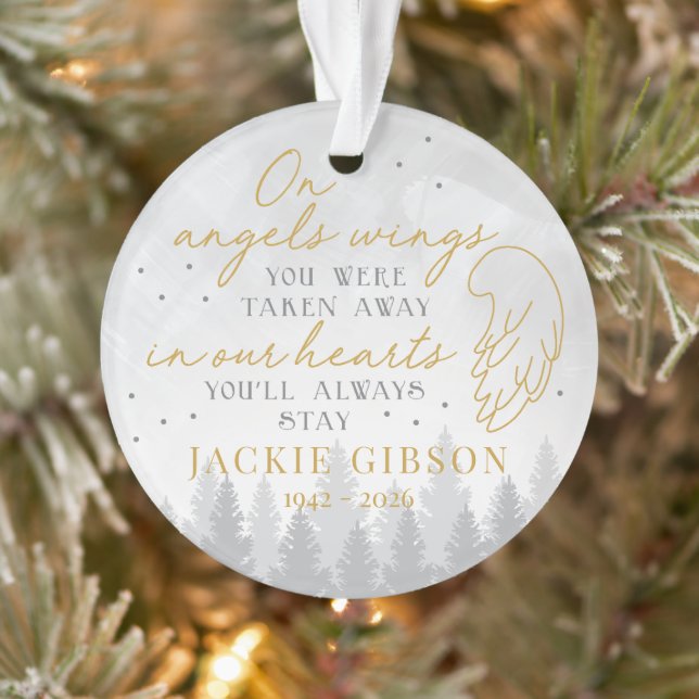 Personalized On Angels Wings Ornament (Tree)