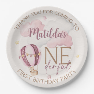 Personalized ONEderful 1st Birthday Paper Plates