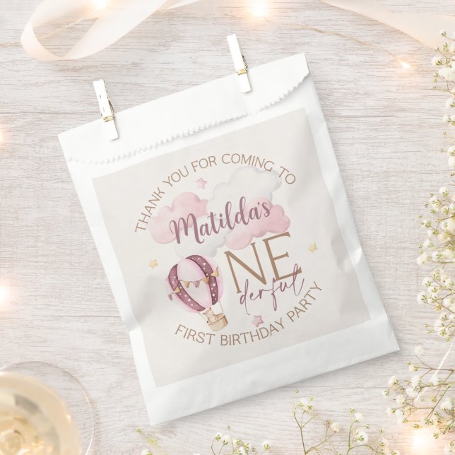 Personalized ONEderful First Birthday Favor Bags (Clipped)