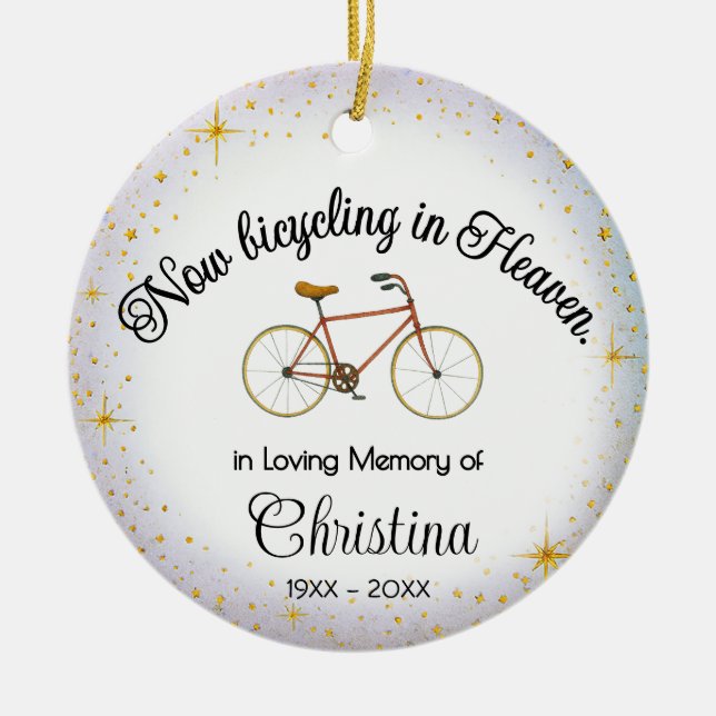Personalized Ornament | Bicyclist "In Memory" (Front)