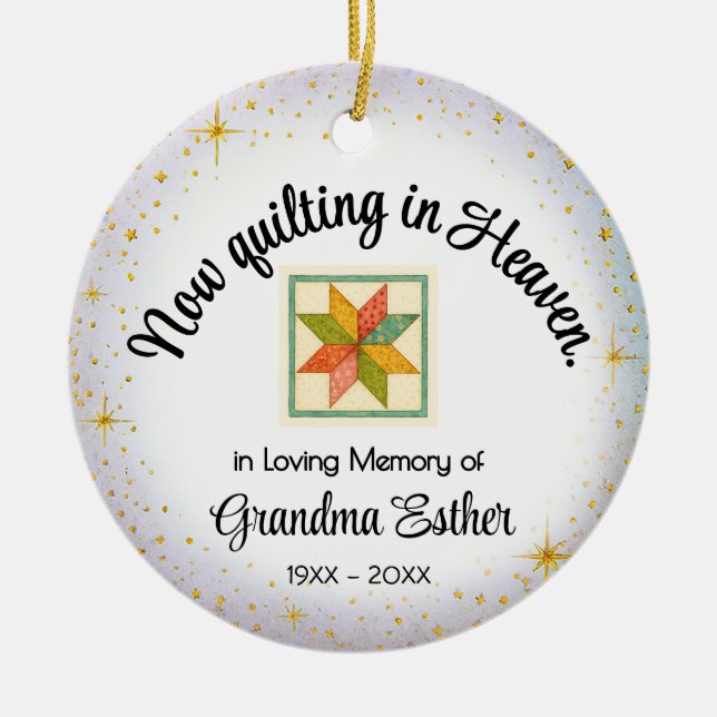 Personalized Ornament | Quilter "In Memory" (Front)