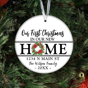 Personalized Our First Christmas In Our New Home Ceramic Tree Decoration