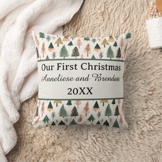 Personalized Our First Christmas Together Holiday  Cushion (Blanket)