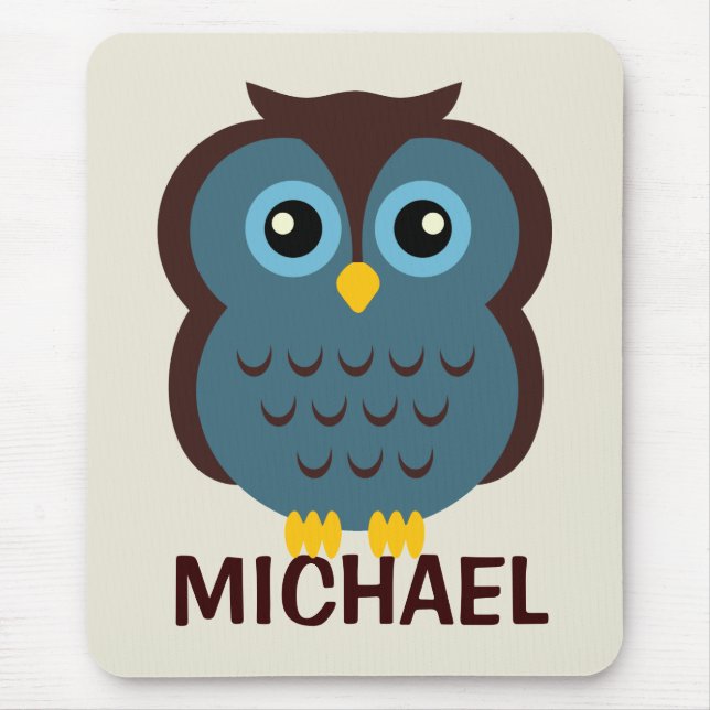 Personalized Owl Mousepad for Kids (Front)
