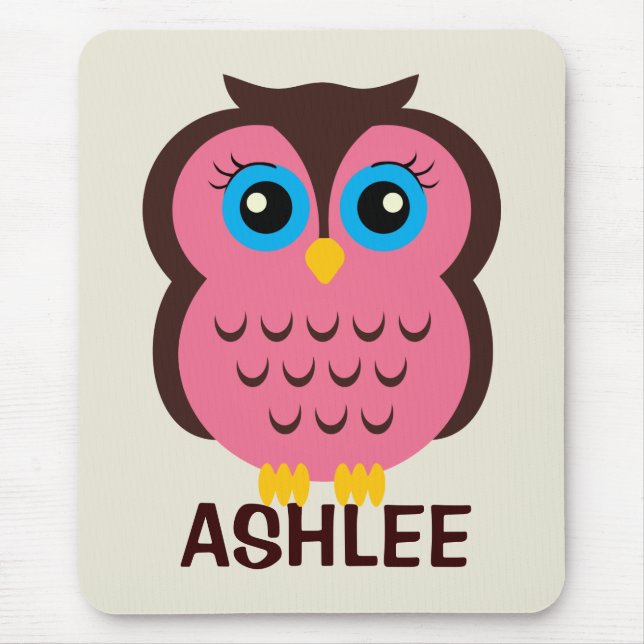 Personalized Owl Mousepad for Kids (Front)