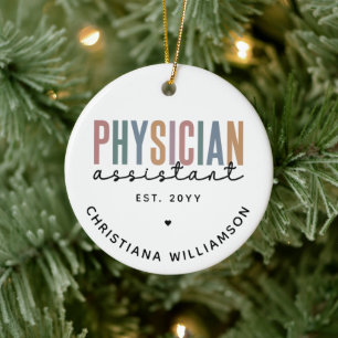 Personalized PA Physician Assistant Graduation Ceramic Tree Decoration