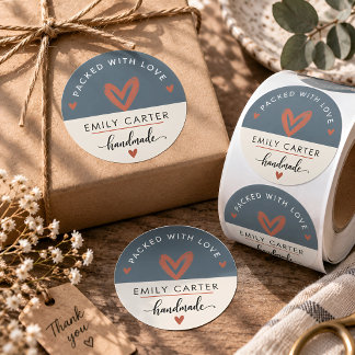 Personalized Packed With Love Handmade Business Classic Round Sticker