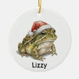 Personalized Pacman frog at Christmas Ceramic Tree Decoration