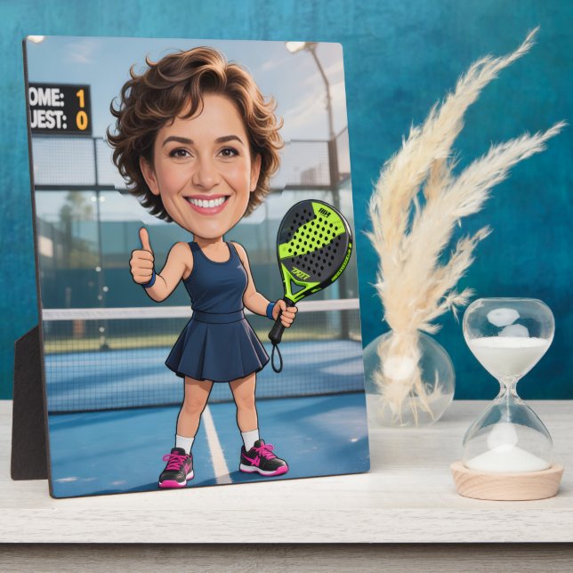 Personalized Paddle/Pickleball Star Caricature Art Plaque (Side)