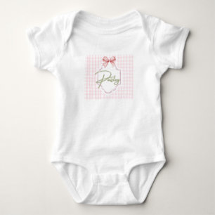 Personalized Paisley Baby Girl Nursery Gingham Baby Bodysuit