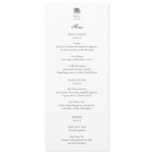 Personalized Palm Tree Beach Elegant Wedding Menu