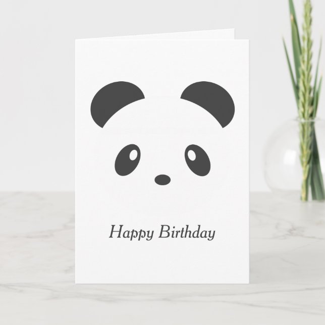 Personalized panda birthday card (Front)