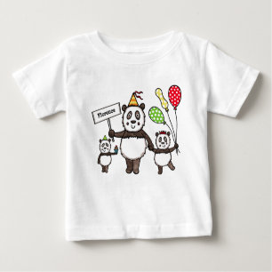 Personalized Panda Party Baby T-Shirt