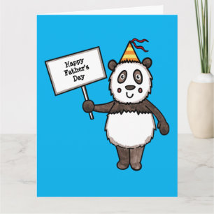 Personalized Panda Party Father's Day Card