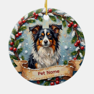 Personalized Papillon Christmas Ceramic Tree Decoration