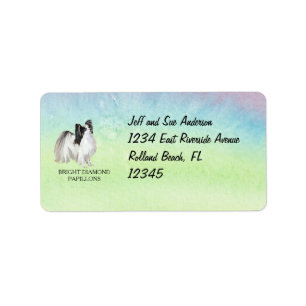 Personalized Papillon Dog Art Address Label