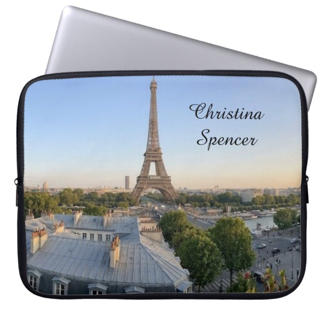 Personalized Paris City Skyline  Laptop Sleeve (Front)