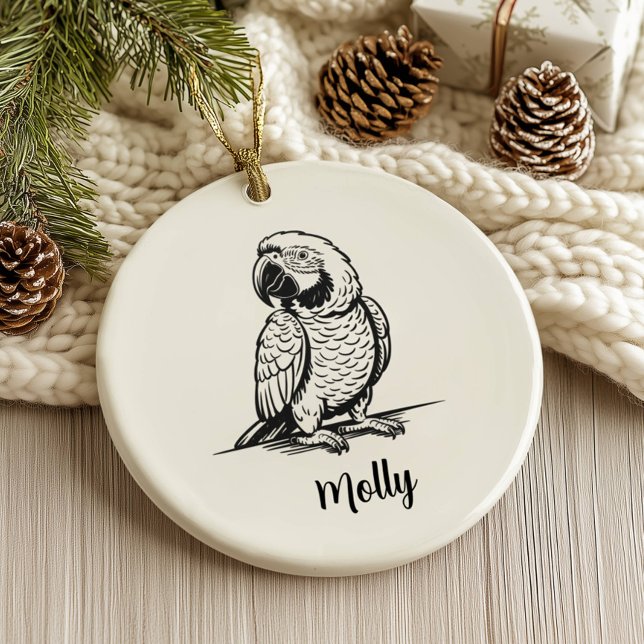 Personalized Parrot Christmas Ceramic Tree Decoration (Creator Uploaded)