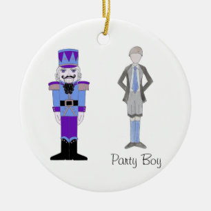 Personalized Party Boy Nutcracker  Ceramic Tree Decoration