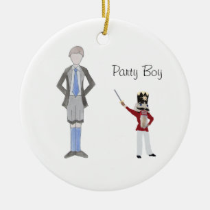 Personalized Party Boy Nutcracker  Ceramic Tree Decoration