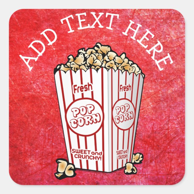 PERSONALIZED Party Popcorn Stickers (Front)