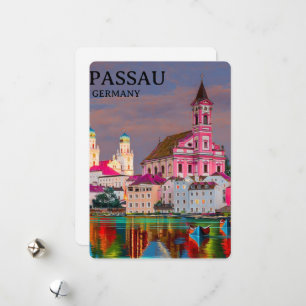 Personalized Passau postcard, GERMANY card, Passau Holiday Card