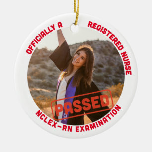 personalized passed nclex-rn officially a nurse ceramic tree decoration