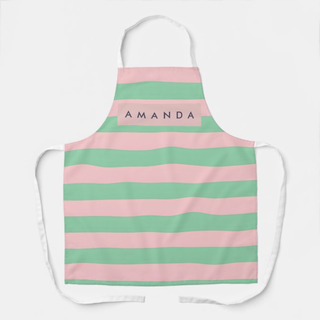 Personalized Pastel & Almond Blossom Design Apron (Front)