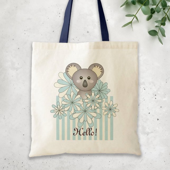 Personalized Pastel Blue Cute Baby Koala Kids Tote Bag (Creator Uploaded)