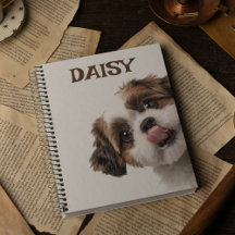Personalized Pastel Brown Notebook Dog Photo