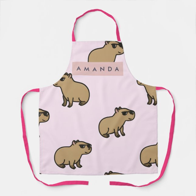 Personalized Pastel Cute Dog Pattern Apron (Front)