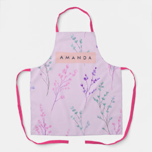 Personalized Pastel Floral, Elegant Apron