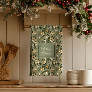 Personalized Pastel Foliage Shabby Chic Towel