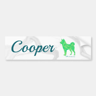 Personalized Pastel Green Color Shiba Inu Dog Bumper Sticker
