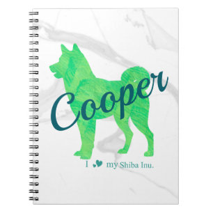 Personalized Pastel Green Shiba Inu Dog Custom Notebook